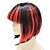  Capless Synthetic Red and Black BOB Style Straight Wig