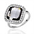  Gorgeous Crystal 18K Plated Gold Black Stone Fashion Ring
