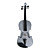  kinglos - (hb-1308) 4/4 sølv blomst design solid gran fiolin antrekk (hvit)