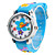  Children’s Flower Style Silicone Analog Quartz Wrist Watch with Flashing LED Light (Blue)