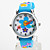  Children’s Flower Style Silicone Analog Quartz Wrist Watch with Flashing LED Light (Blue)
