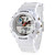  los hombres de múltiples funciones de caucho analógico digital multi-movimiento de reloj de pulsera con la banda transparente (colores surtidos)