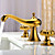  ti-PVD-Finish aus massivem Messing zeitgenössischen verbreitet Waschbecken Wasserhahn