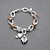  Beautiful Silver Plated Colorful Rings Key&Lock Charm Women's Bracelet