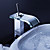  Contemporary Waterfall Bathroom Sink Faucet with Glass Spout and Pop up Waste