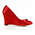  hermosas de satén de tacón de cuña cuñas de las mujeres zapatos de boda / fiesta zapatos con volantes