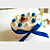  Ivory Card Paper Wedding Favor Boxes With Blue Ribbon (Set of 10)