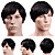  Capless Korte hoogwaardig synthetisch Japanse Kanekalon Straight Men's Style Pruik Side Bang