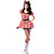  Cute and Sexy Red Polka Dots Spandex Women's Dress Mouse Costume(3 Pieces)