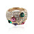  Charming Rose Gold Plated Round Multicolor Crystal Ring