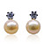  Charming Sterling Silver Fresh Pearl Stud Earrings with Crystal(More Colors)