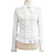  Long Sleeve White Cotton Sweet Lolita Blouse with Bow and Lace