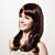  Capless Long Curly Brown Synthetic Wig Full Bang