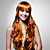  capless extra long de haute qualité de grade synthétique dorée cheveux bruns perruque frisée