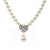  Ivory Pearl Two Piece Mini Heart Ladies Necklace and Earrings Jewelry Set (38 cm)