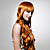 capless extra long de haute qualité de grade synthétique dorée cheveux bruns perruque frisée