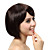  Capless Short Brown Straight 100% Human Hair Wigs