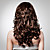  lace front lange hoogwaardig synthetisch donkerbruin krullend haar pruik