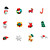 24pcs Christmas Style 3D Ceramic Finger Nail Decoration