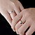  Pretty 925 Sterling Silver with Cubic Zirconia Couple's Rings