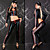  Sexy Black Polyester  Racing Outfit(2 Pieces)