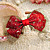  Handmade Red and Golden Satin and Lace 13.5cm Bow Aristocrat Lolita Headdress