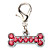  Rhinestone Decorated Dog Bone Style Collar Charm for Dogs Cats