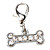  Rhinestone Decorated Dog Bone Style Collar Charm for Dogs Cats