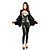 Sexy Black Faux Leather Bat Warrior Costume(3 Pieces)