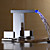  Two Handles LED Hydroelectric Waterfall Sink Faucet