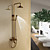  latón antiguo baño grifo de la ducha con alcachofa de la ducha 8 pulgadas + ducha de mano