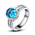  Charming 925 Sterling Silver Platinum Plated Birthstone Ring(More Colors)