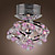  Crystal Semi Flush Mount with 4 Lights in Purple