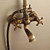  Antique Brass Tub Shower Faucet with 8 inch Shower Head + Hand Shower