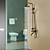  Antique Brass Single Handle Wall Mount Rain + Handheld Shower Faucet