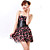  ZHI YUAN Strapless Gather Floral Print Swing Dress(Excl.Belt)(More Colors)
