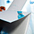  Graceful Blue Folded Wedding Invitation With Ribbon (Set of 50)