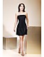  A-line Strapless Short/Mini Charmeuse Cocktail/Little Black/Homecoming Dress