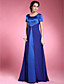  A-line Scoop Floor-length Satin And Chiffon Mother of the Bride Dress