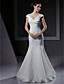  Trumpet/ Mermaid Off-the-shoulder Floor-length Satin Wedding Dress