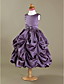  Ball Gown Scoop Tea-length Satin Flower Girl Dress