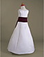  A-line Scoop Floor-length Satin Flower Girl Dress
