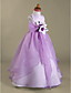 A-line Scoop Floor-length Satin Organza Flower Girl Dress