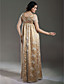  kappe / kolonne empire scoop gulvlange satin barselsorlov brudekjole