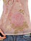  cotone / rosa perline effetto strappo stampato T-Shirt / T-shirt (ff-8502be006-0813)