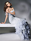  Trumpet/ Mermaid Off-the-shoulder Floor-length Satin And Tulle Evening Dress inspired by Heidi Klum at Golden Globe