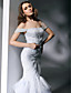  Trumpet/ Mermaid Off-the-shoulder Floor-length Satin And Tulle Evening Dress inspired by Heidi Klum at Golden Globe
