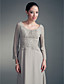  Sheath/ Column Scoop Floor-length Chiffon Satin Mother of the Bride Dress