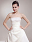  a-lijn strapless kapel trein mouwloze satijn luxe trouwjurk