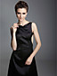  Stretch Satin A-line Bateau Sweep Train Evening Dress inspired by Simona Ventura at Venice Film Festival